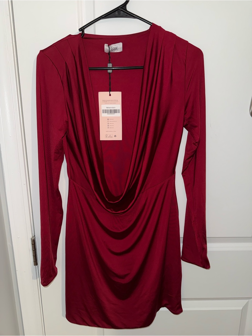 Oh Polly Burgundy Draped Mini Dress